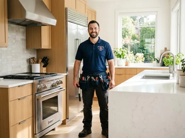 Appliance Repair Hero technician in a Albertville, MN kitchen after an appliance repair